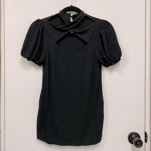Black Maternity puff sleeve shirt